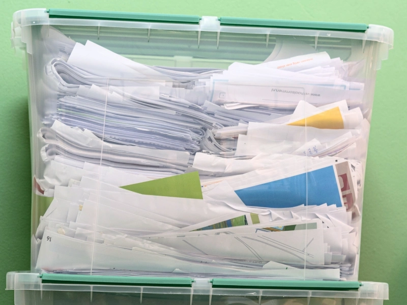 GreenSide showing single-sided printed paper transformed into notebooks | Waste Alchemists