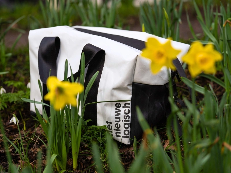 Tarpaulin and tire tube waste transformed into bags by Het Nieuwe Logisch | Waste Alchemists