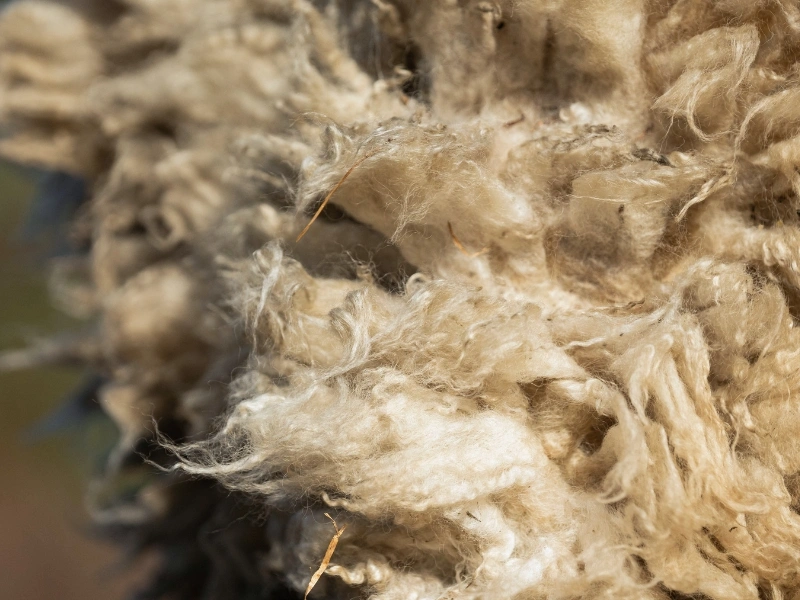 Freshly sheared raw wool contrasted with the finished wool felt used in interiors by Hollands Wol Collectief | Waste Alchemists