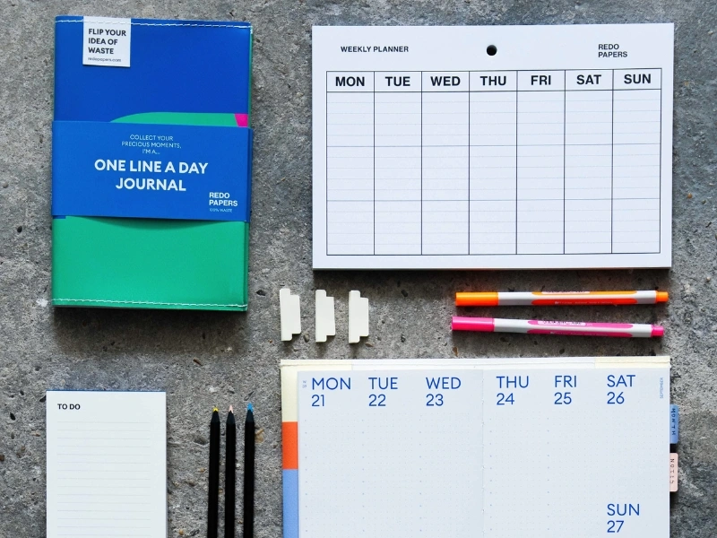 Redopapers planners, calendars and notebooks handcrafted from leftover print materials | Waste Alchemists