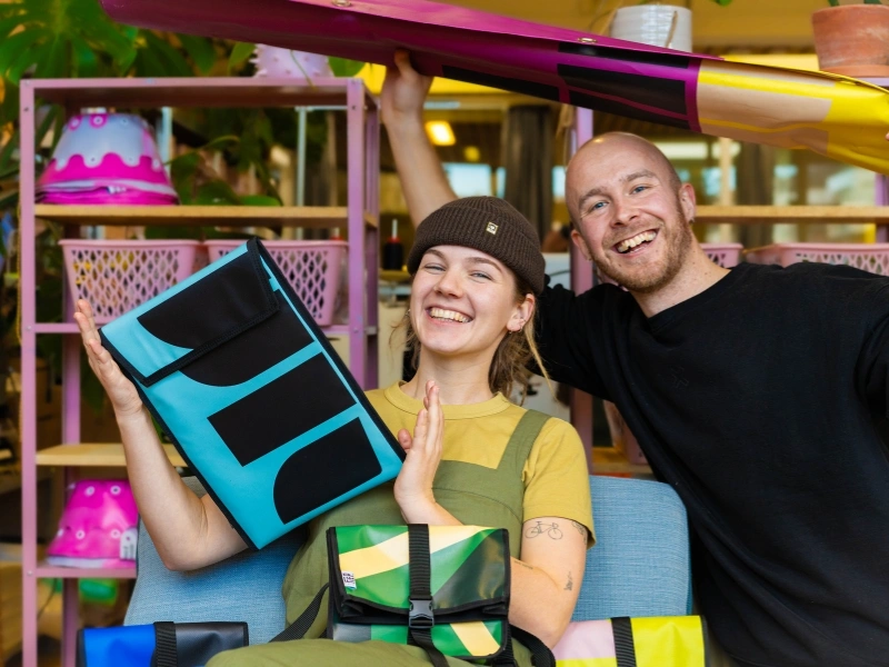 Portrait of Fiep, founder of Studio Fiep, in her upcycling studio | Waste Alchemists