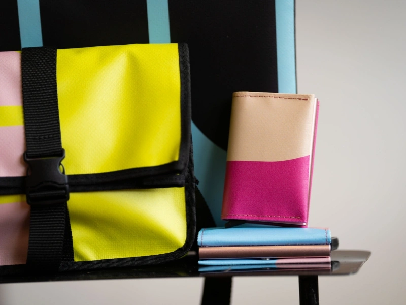 Old festival banners transformed into bags by Studio Fiep | Waste Alchemists