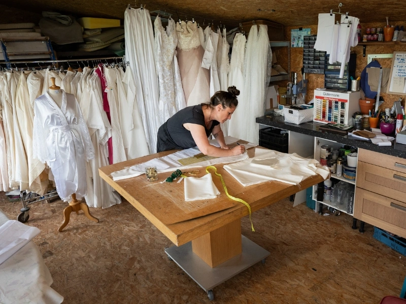 Handcrafting a bridal kimono from a wedding dress by La Femme Qui Rit | Waste Alchemists