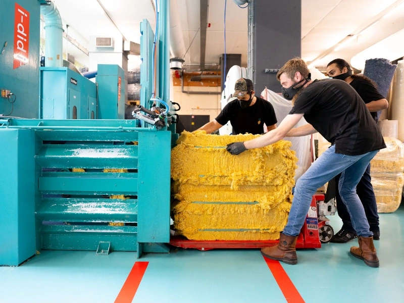 i-did processing textiles into recycled felt, combining fibre preparation and felting techniques | Waste Alchemists