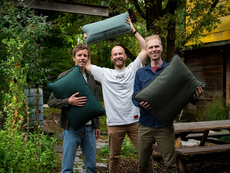 Joris and Eelco founders of Kairos Furniture circular sofa designers | Waste Alchemists