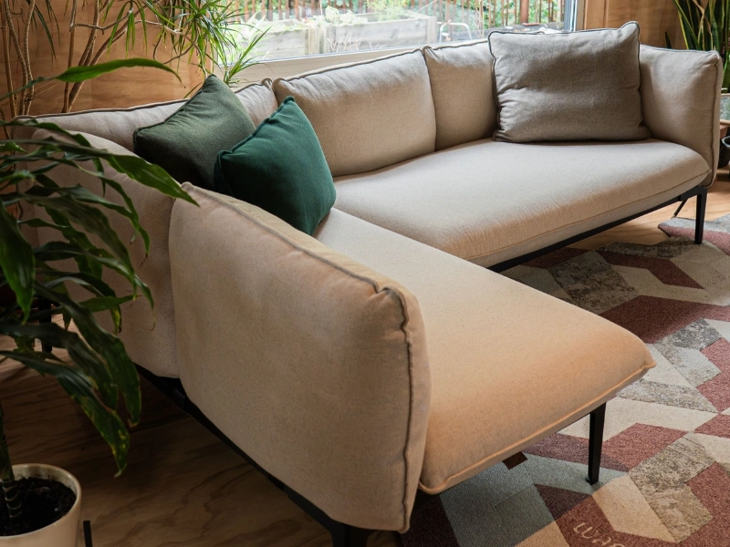Modular circular sofa by Kairos Furniture with washable covers | Waste Alchemists